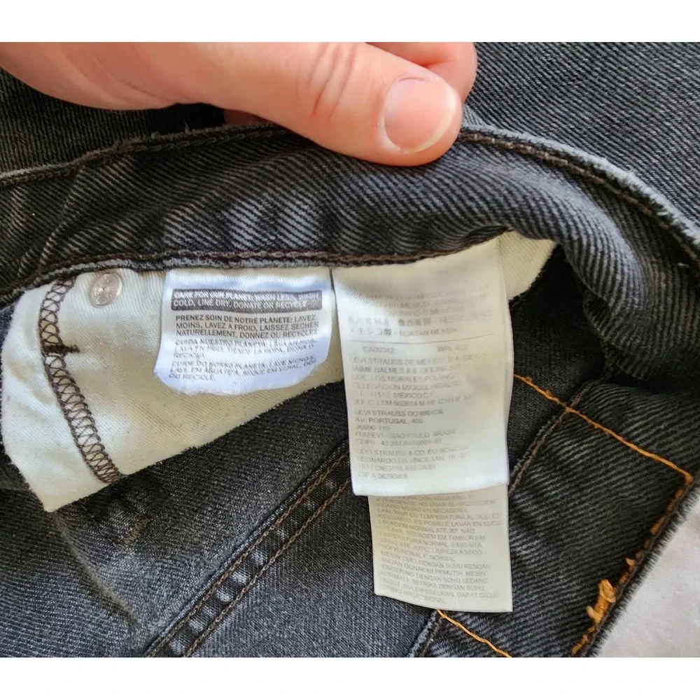 Levis 550 Jeans‎ Mens 32x31 Black Relaxed Tapered Leg Denim Distressed